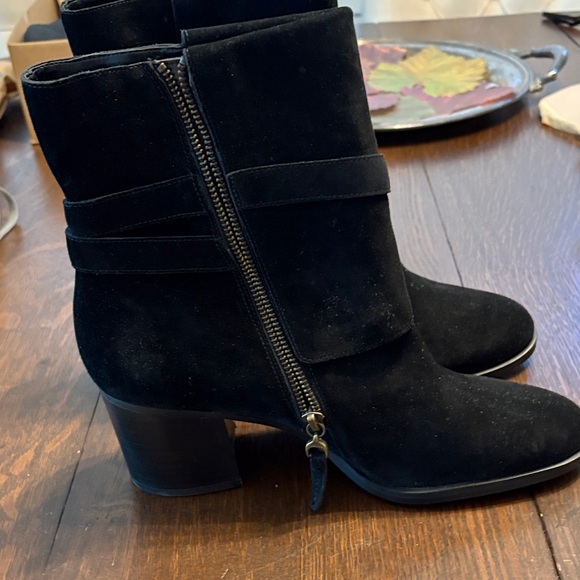 LAUREN for Ralph Lauren Black Suede Ankle Booties - Picture 3 of 11